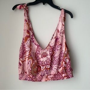 Intimately Free People Pink Floral Crop Top Size Medium